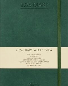 Ashridge PU A6 Week to View Diary 2026 Green